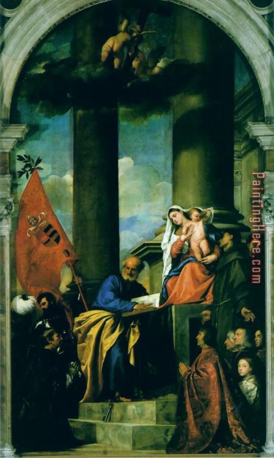 Titian Madonna with Saints And Members of The Pesaro Family
